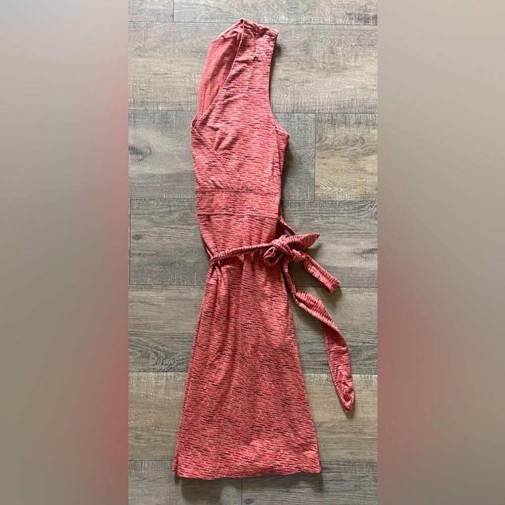 Toad&Co women’s size large burnt orange sleeveless tie wrap dress organic cotton - Picture 10 of 10